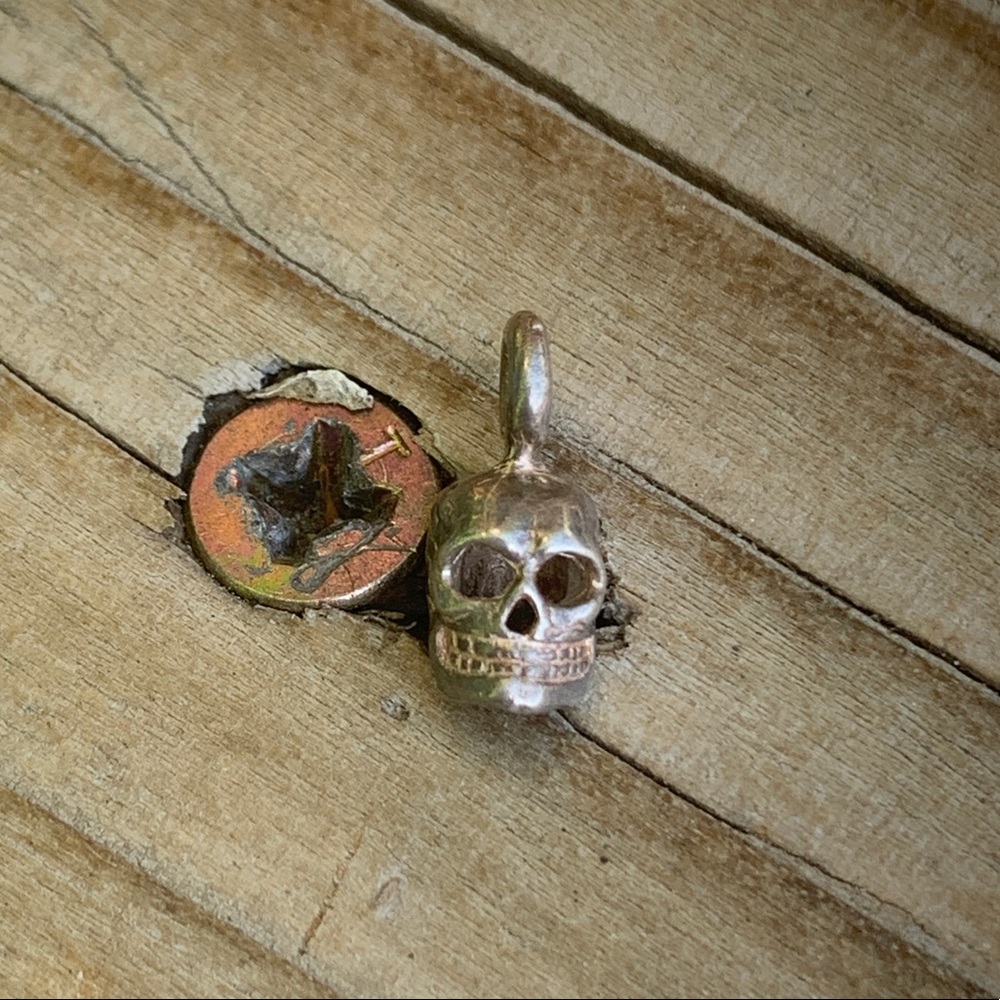 Silver Skull Charm